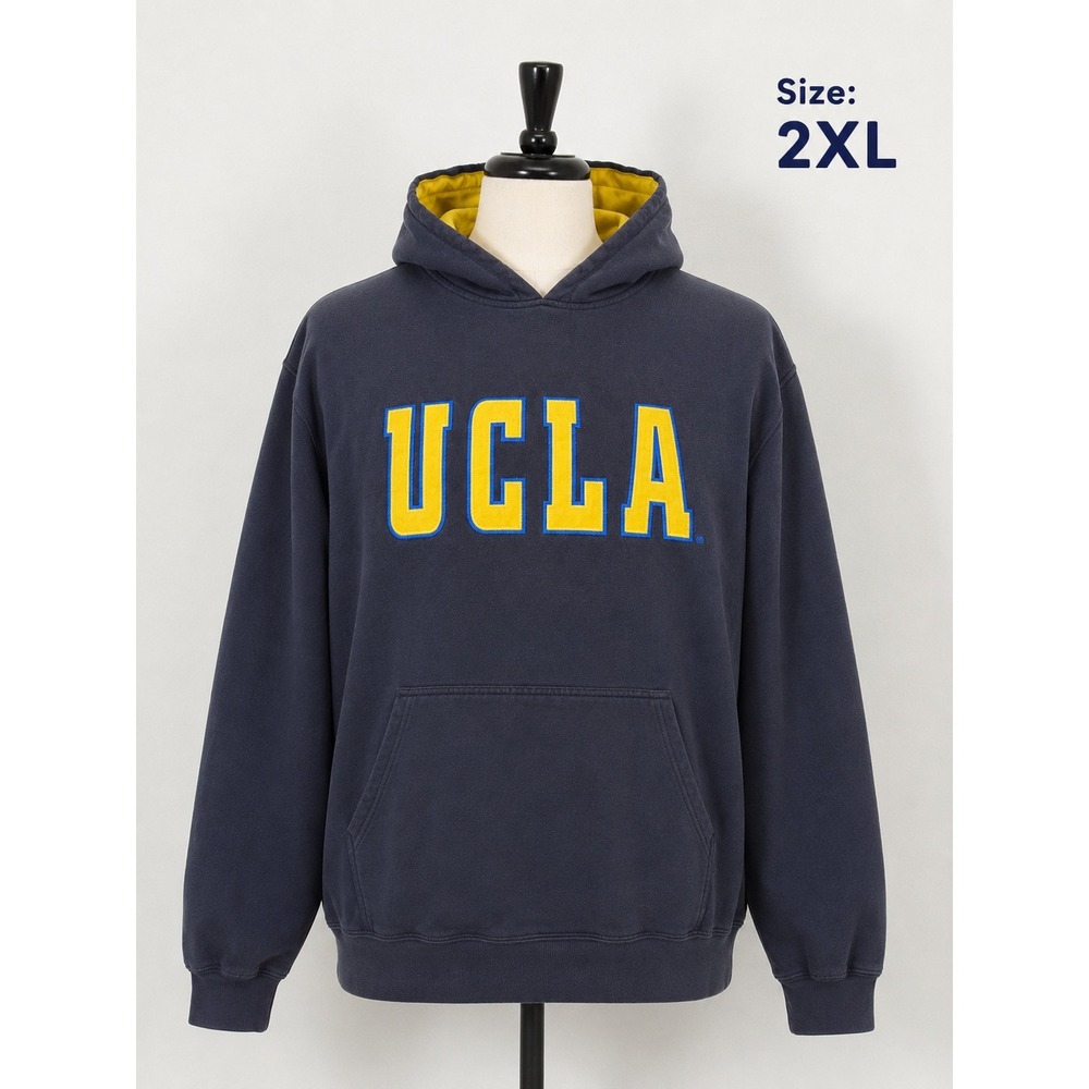 UCLA Bruins Foot Locker Y2K Hoodie Mens XXL Faded Black Collegiate Sweatshirt
